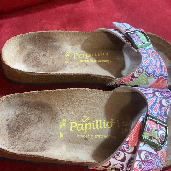 Rare Birkenstock Papillio Madrid Sandals African Wax Pink Birks Slides Size 39 8 - Picture 3 of 7